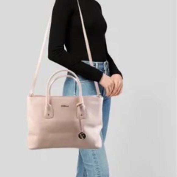 Furla Pale Pink Italian Leather Tote with Gold Hardware - Picture 16 of 16